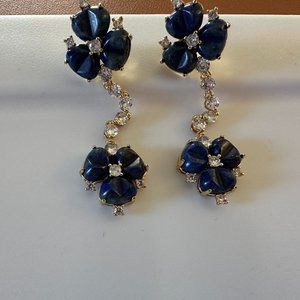 Nicola Bathie Blue Flower drop earrings